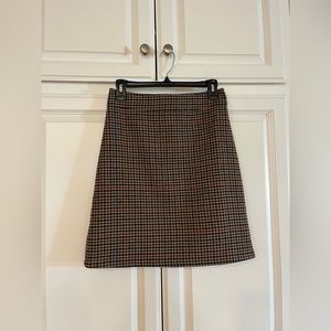 J. Crew brown plaid skirt